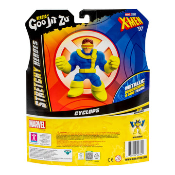 Heroes of Goo Jit Zu Marvel Studios X-Men '97 Cyclops Stretchy Action Figure, with Metallic Rheoscopic X-Gene Filling, Stretch Cyclops Up to 3 Times
