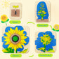 Montessori Wooden Puzzles for Kids Ages 4-8, 4 Layer Life Cycle Of Sunflower Jigsaw Puzzle for Toddlers, Children Preschool Learning Educational
