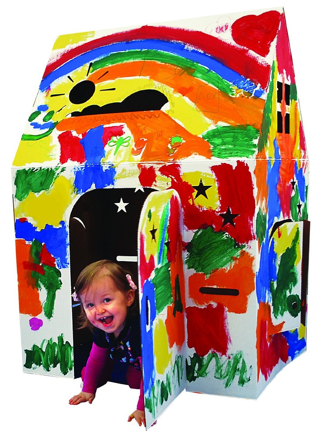 Easy Playhouse Cardboard Kids Fort - Indoor & Outdoor Art & Craft House