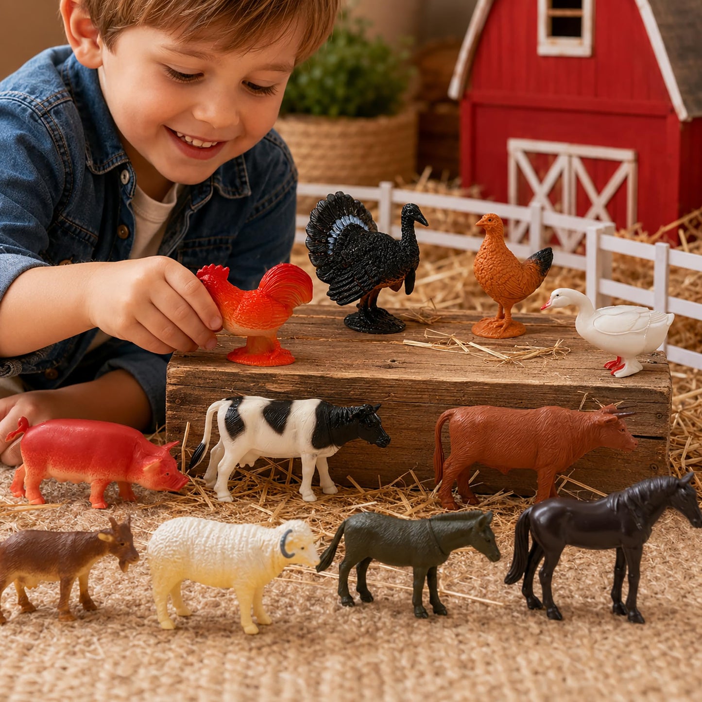 GiftExpress 12pc Large Farm Animal Toy Figures