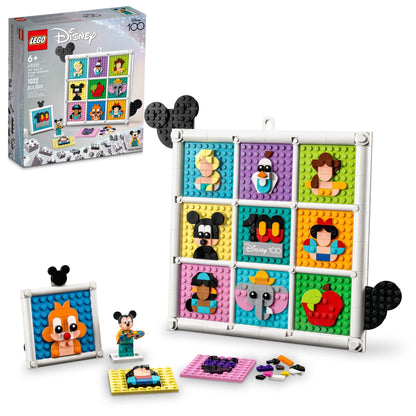 LEGO Disney Classic 100 Years of Disney Animation Icons 43221 Buildable Disney Toy with Mickey Mouse Minifigure, Classic Disney Wall Art, Fun Toys