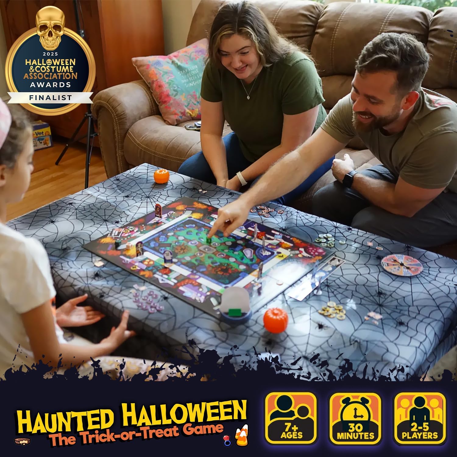 Haunted Halloween: The Trick-or-Treat Game - Spooky Halloween Board Games for Adults & Kids Ages 7+ - Fun Strategy Tabletop Game for Family Night