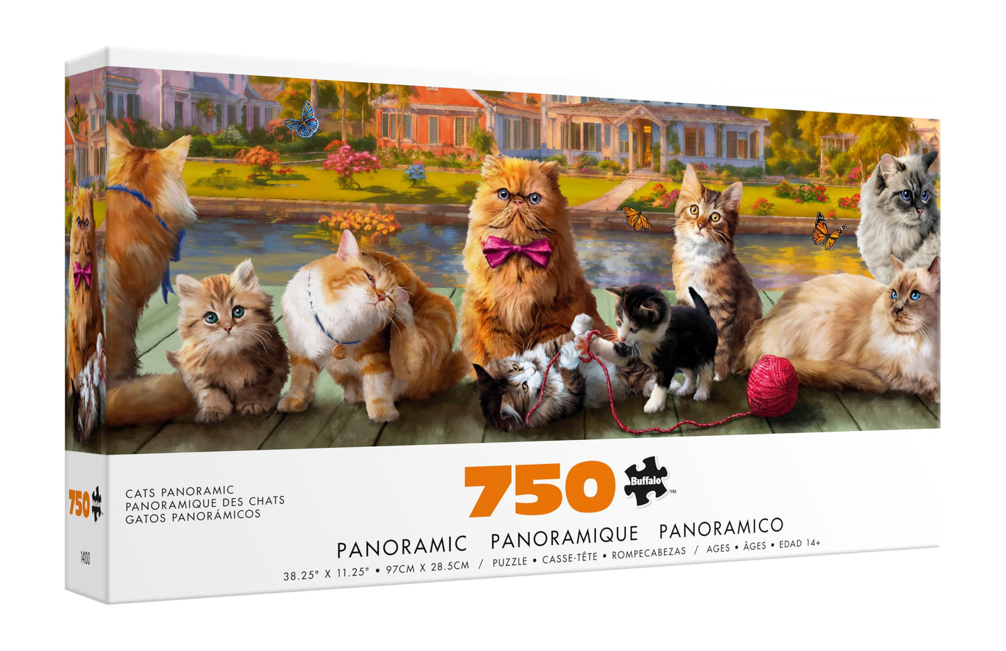 Buffalo Games - Cats Panoramic Landscape - 750 Piece Puzzle for Adults