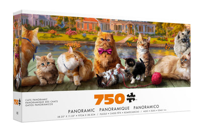 Buffalo Games - Cats Panoramic Landscape - 750 Piece Puzzle for Adults
