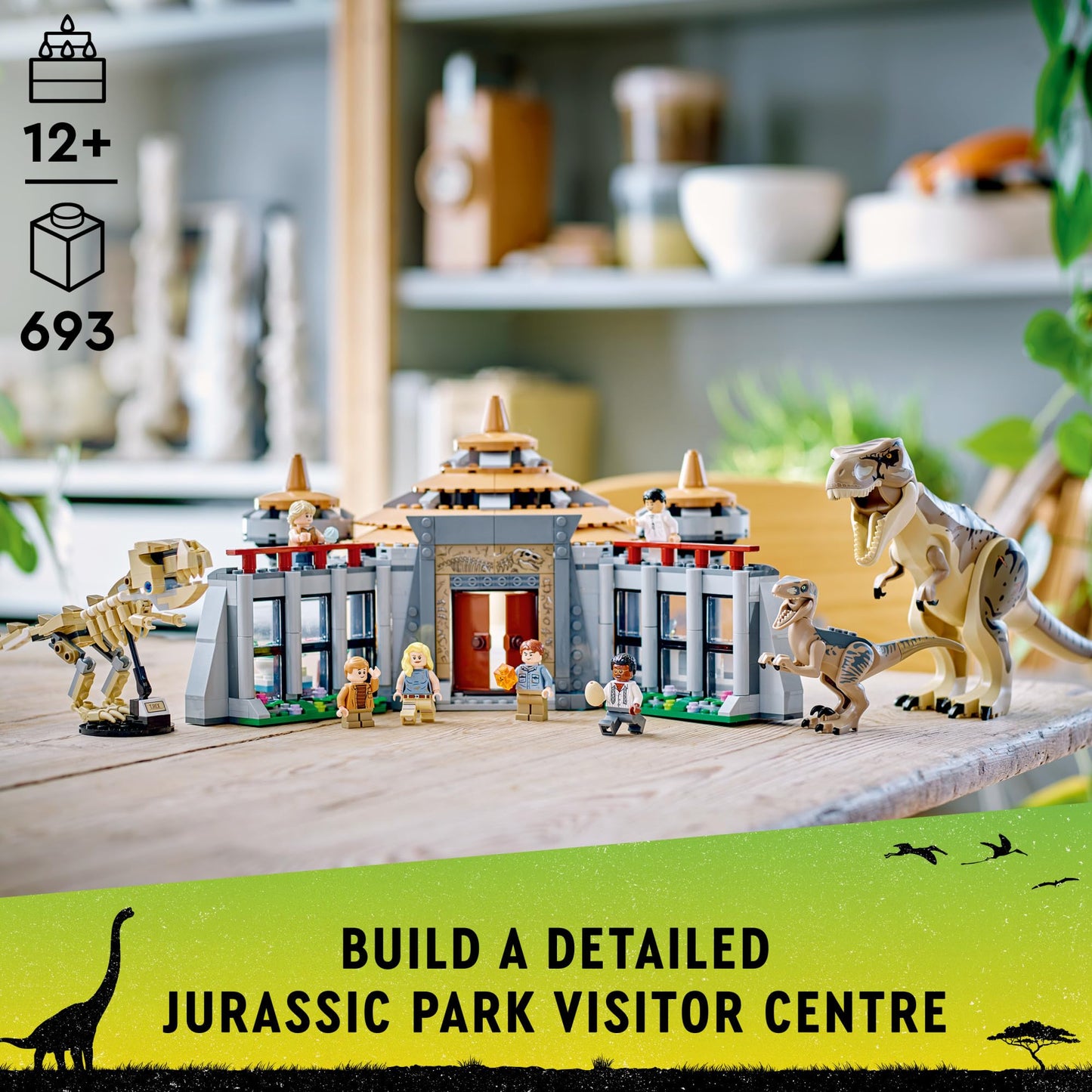 LEGO Jurassic Park Visitor Center: T. rex & Raptor Attack 76961 Buildable Dinosaur Toy; Gift for Teens and Kids Aged 12 and Up, Including a Dino