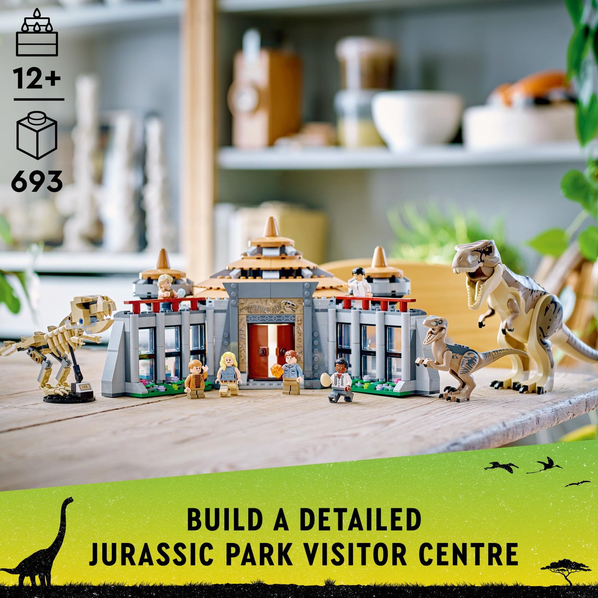 LEGO Jurassic Park Visitor Center: T. rex & Raptor Attack 76961 Buildable Dinosaur Toy; Gift for Teens and Kids Aged 12 and Up, Including a Dino
