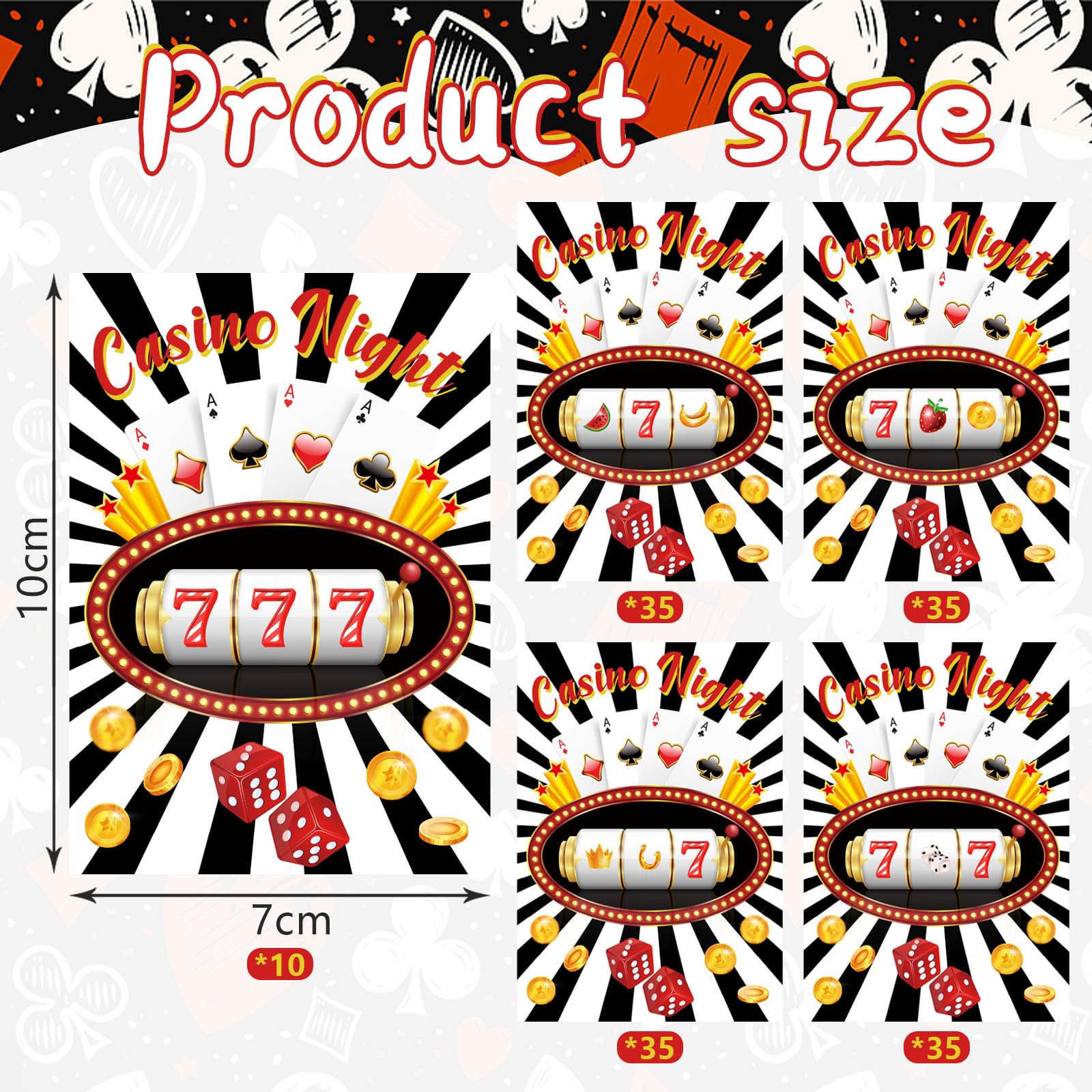 FIONUPI 150 Packs Casino Scratch Off Cards Casino Night Theme Party Game Gambling Slot Machine Party Favors Supplies
