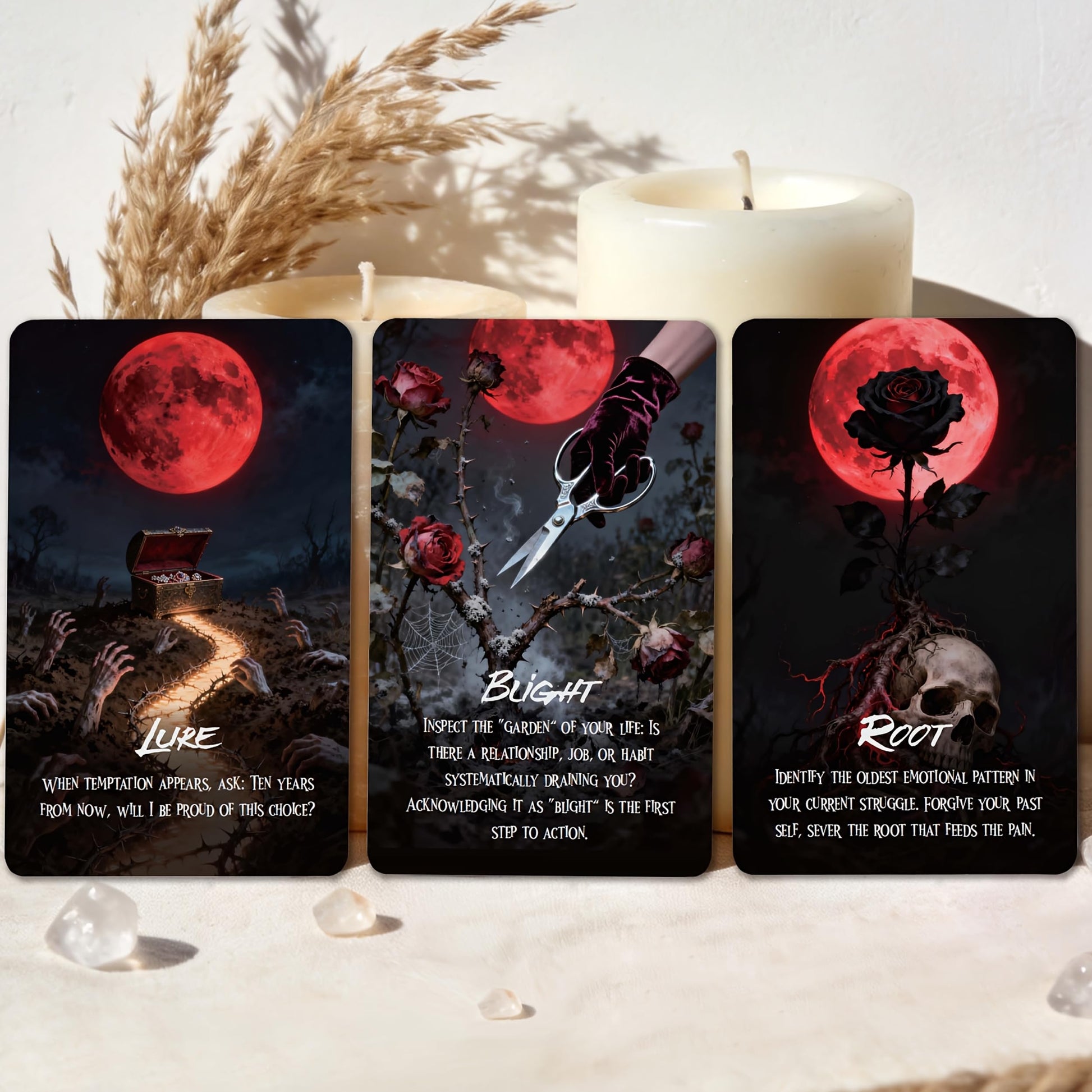 MISS FIRE Blood Moon Oracle Cards: 55-Card Deck for Rituals & Divination | Harness Lunar Eclipse Energy for Shadow Work, Powerful Magic & Profound