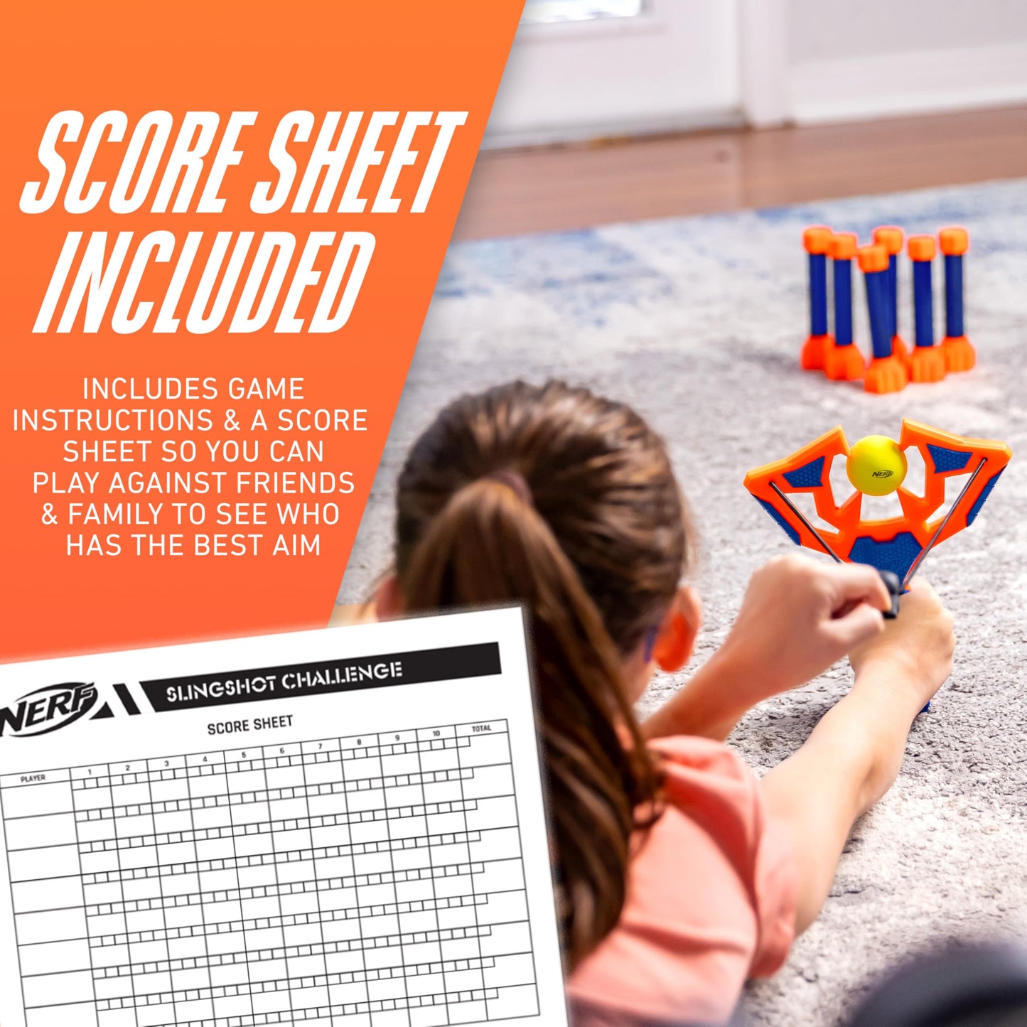 Franklin Sports Nerf Slingshot Challenge Bowling Toss Game