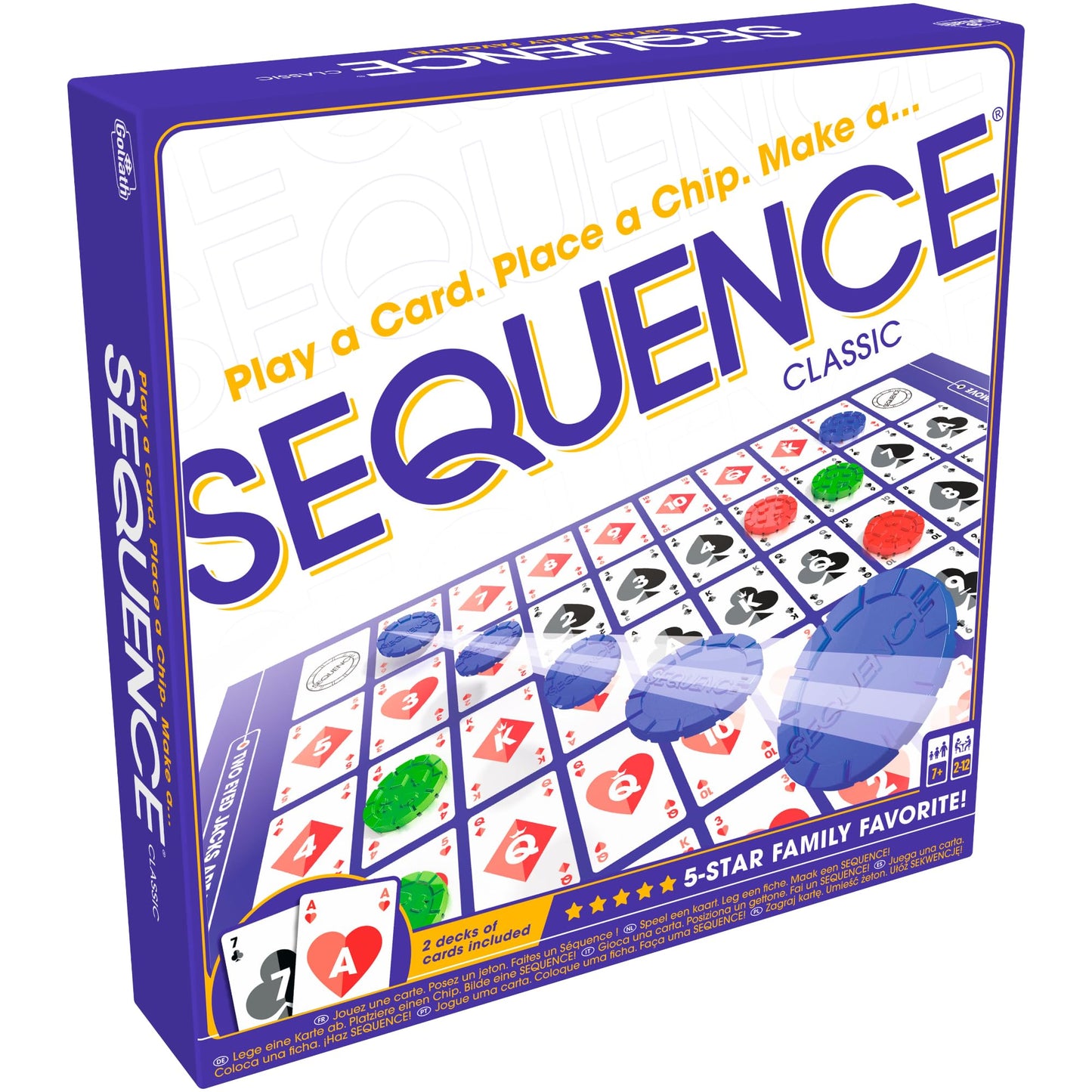 SEQUENCE- Original SEQUENCE Game with Folding Board, Cards and Chips by Jax ( Packaging may Vary ) White, 10.3" x 8.1" x 2.31"