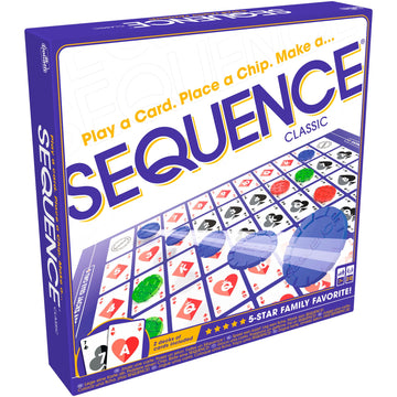 SEQUENCE- Original SEQUENCE Game with Folding Board, Cards and Chips by Jax ( Packaging may Vary ) White, 10.3" x 8.1" x 2.31"