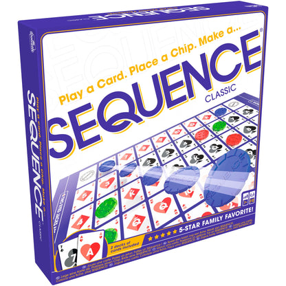 SEQUENCE- Original SEQUENCE Game with Folding Board, Cards and Chips by Jax ( Packaging may Vary ) White, 10.3" x 8.1" x 2.31"