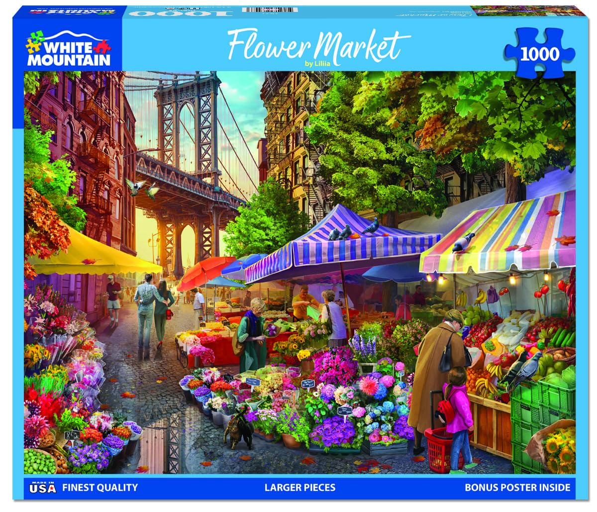 White Mountain Puzzles Flower Market Puzzle, 1 EA