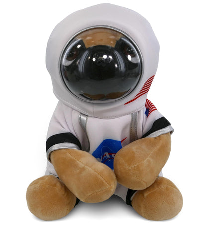 DolliBu Big Eyed Pug Dog Astronaut Plush Toy - Pet Astronaut Stuffed Animal with Space Helmet and NASA Astronaut Suit, Spaceman Doll Decor for Girls