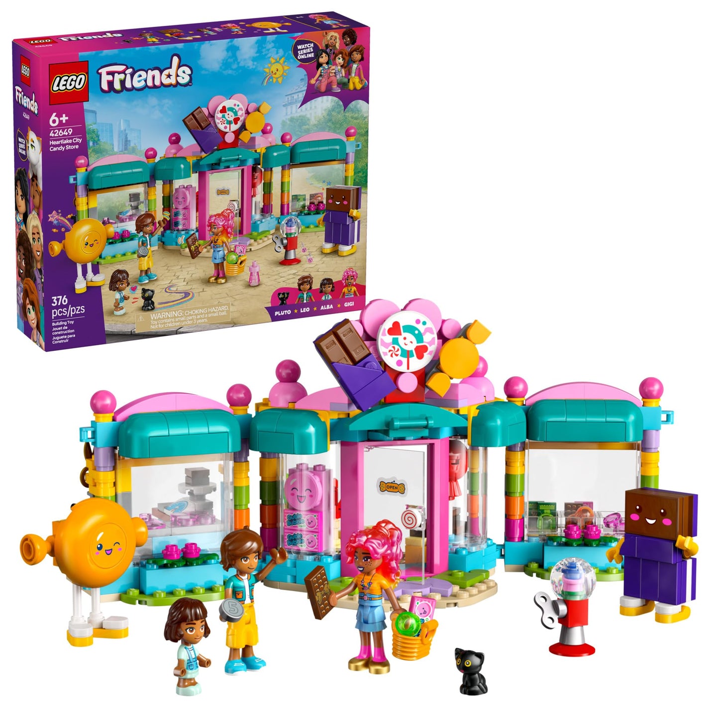 LEGO Friends Heartlake City Candy Store Building Toy - Pretend Playset for Kids, Girls & Boys, Ages 6+ - Gift for Birthdays - W/ 2 Minidolls,
