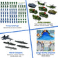 TALGIC Army Men Playset - Large Set Including Army Men Action Figures, Battle Mat, Army and Navy Weapon Gear Accessories, Military Combat Toys, Army