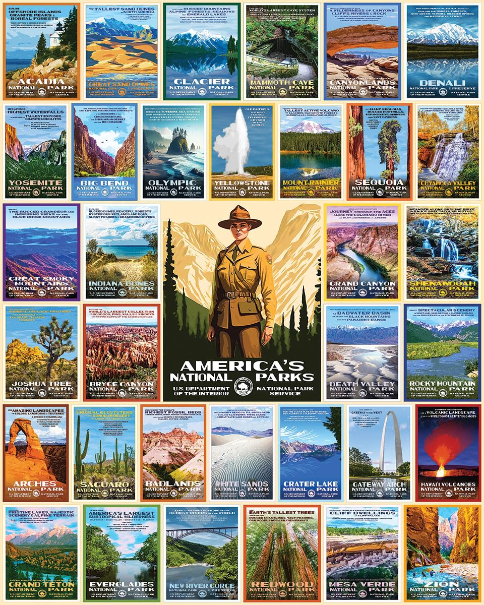 White Mountain 1000 Piece Jigsaw Puzzle, America's National Parks