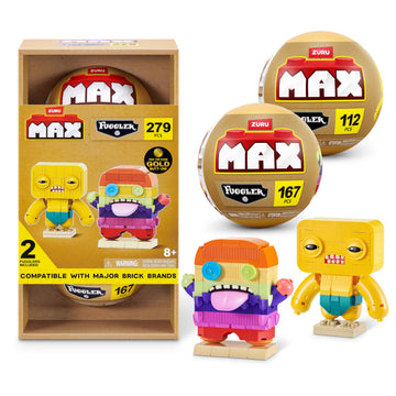MAX Build More Premium Fuggler Collection 2 Pack (Oogah Boogah and Mr Buttons) by ZURU - Novelty Unboxing Toy & Building Brick Collectible Minis