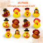 4E's Novelty Thanksgiving Rubber Duckies (24 Pack) Thanksgiving Themed Rubber Ducks Bulk Turkey & Pilgrim Ducks, Thanksgiving Party Favors Supplies