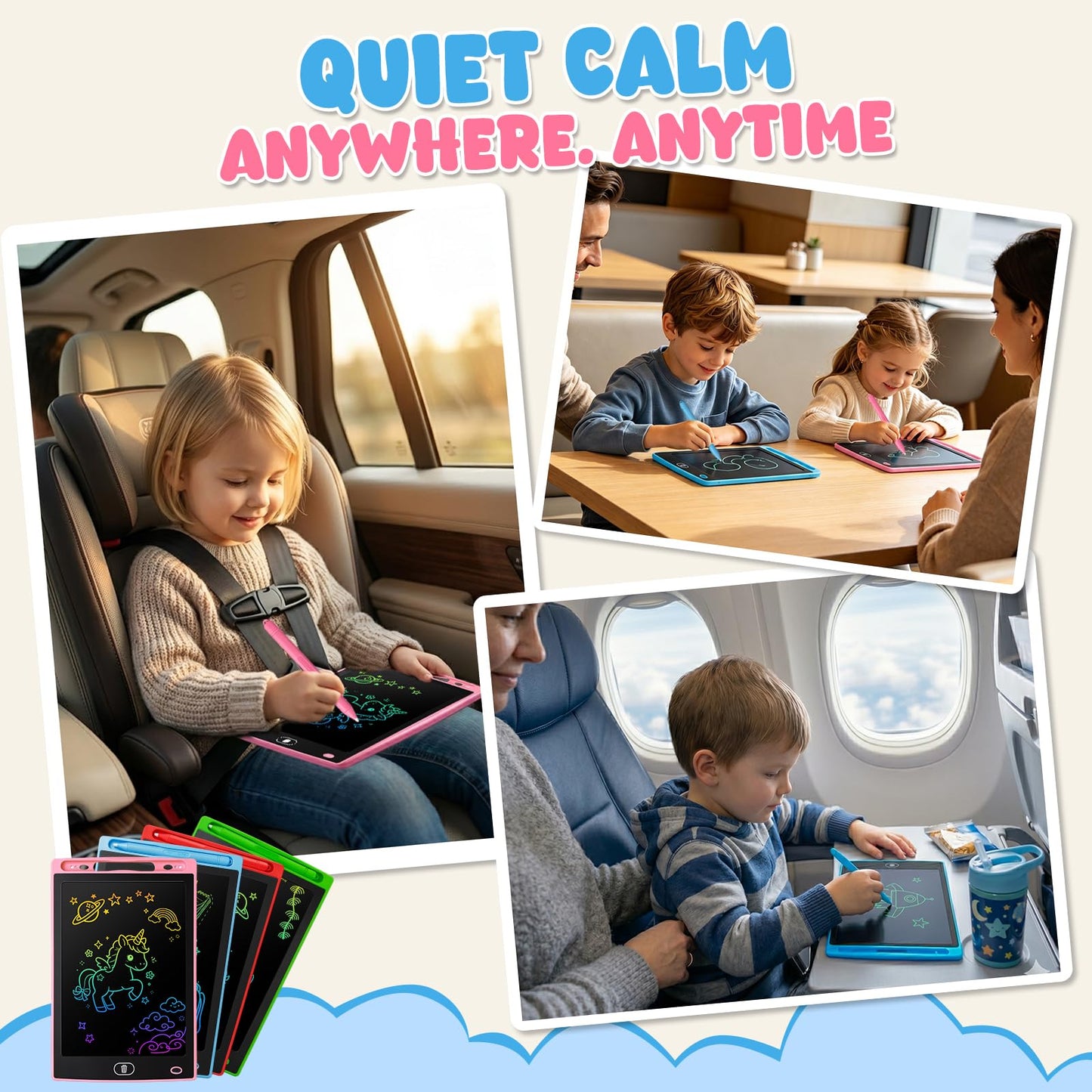 LCD Writing Tablet for Kids, 8.5 Inch Colorful Doodle Board Drawing Tablet for Kids, Educational Learning Toys, Christmas Birthday Gifts for Boys