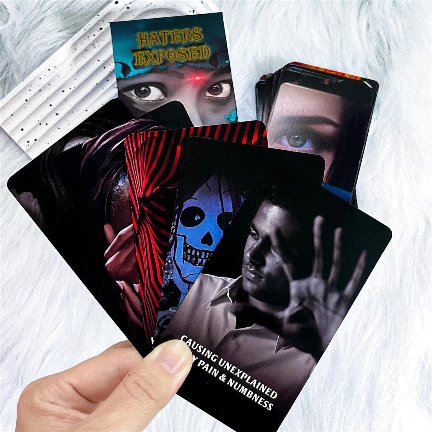 ZHQGYN Evil Eye Oracle Cards, Haters Exposed, Return to Sender, Oracle Cards for Insight and Discovery, Eyewitness Exposed, Deck of Wisdom