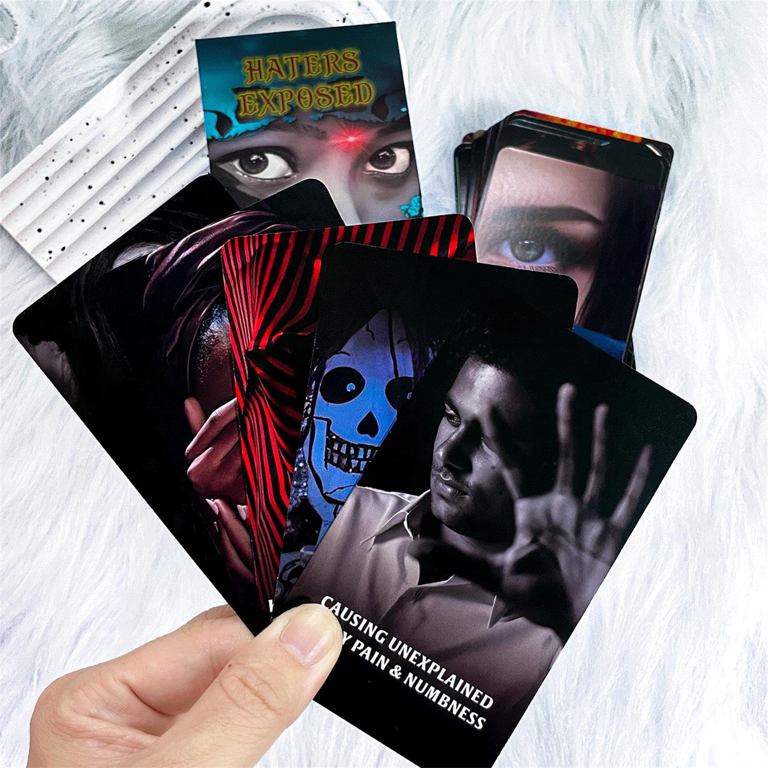 ZHQGYN Evil Eye Oracle Cards, Haters Exposed, Return to Sender, Oracle Cards for Insight and Discovery, Eyewitness Exposed, Deck of Wisdom