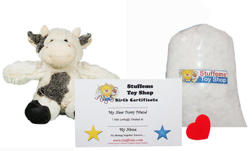 Stuffems Toy Shop Make Your Own Stuffed Animal Mini 8 Inch Bessie Mae Moo-Cho the Cow Kit - No Sewing Required!