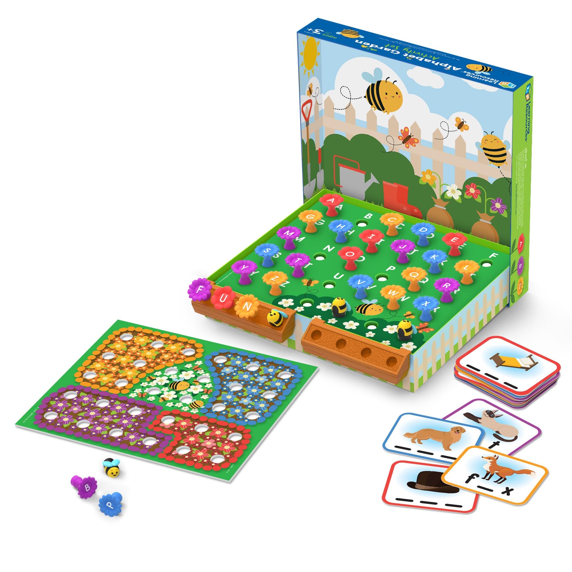 Learning Resources Alphabet Garden Activity Set - 45 Pieces, Age 3+ Educational Indoor Games, Preschool Alphabet, Toddler Brain Toys, Toddler