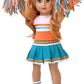 Cheerleader - 6 Piece Cheerleader Outfit - Blouse, Skirt, Headband, Pompons, Socks and Shoes - Clothes for 18 Inch Doll (Doll Not Included)
