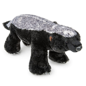 ZHONGXIN MADE Simulation Honey Badger Plush Toy - Black 20'' Realistic Wild African Badger Stuffed Animal Toys, Lifelike Standing Wild Animals Plush