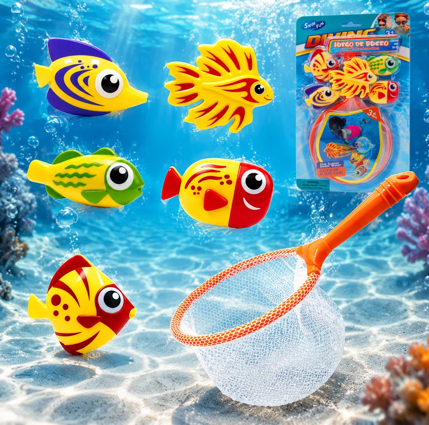 YANLIFY 5 Pcs Diving Pool Toys, Bath Toys Set for Kids Shower Ages 3-12, Beach Essentials Water Toy Pool Games Summer Swim Water Dive Sinking Mermaid