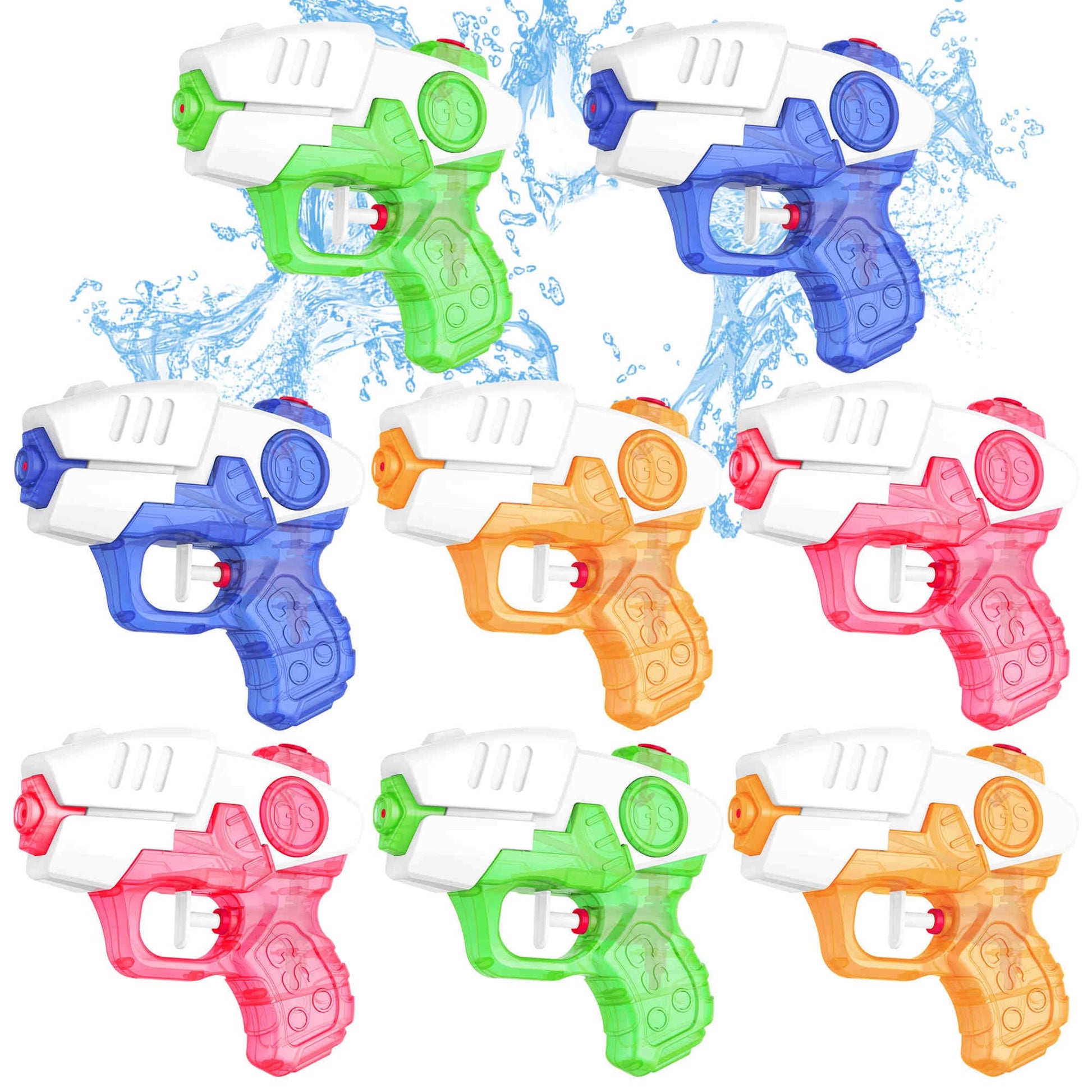 TECKMICO 8-Pack Water Guns for Kids, Squirt Guns Water Blaster Swimming Pool Toys for Boys Girls Age 3-8 Summer Outdoor Games Party Favor