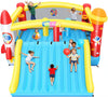 Inflatable Bounce House with Mega Elevated Slide for Big Kids 3-12 Space Rocket Bouncy Castle Play Center with 3 Dodge & Weave Obstacle Course Column