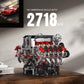 Mould King V8 Engine Building Blocks Sets, V8 Engine Model Kit That Runs, MOC Engineering Model Building Kit with Battery and Motor, 2718 PCS Building