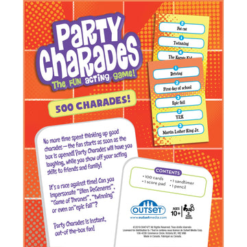 Outset Media- Party Charades Game - Family-Friendly Fun with 500 Charades Cards and Timer - Group Game Night Essential, Ages 10 and up, Amazon