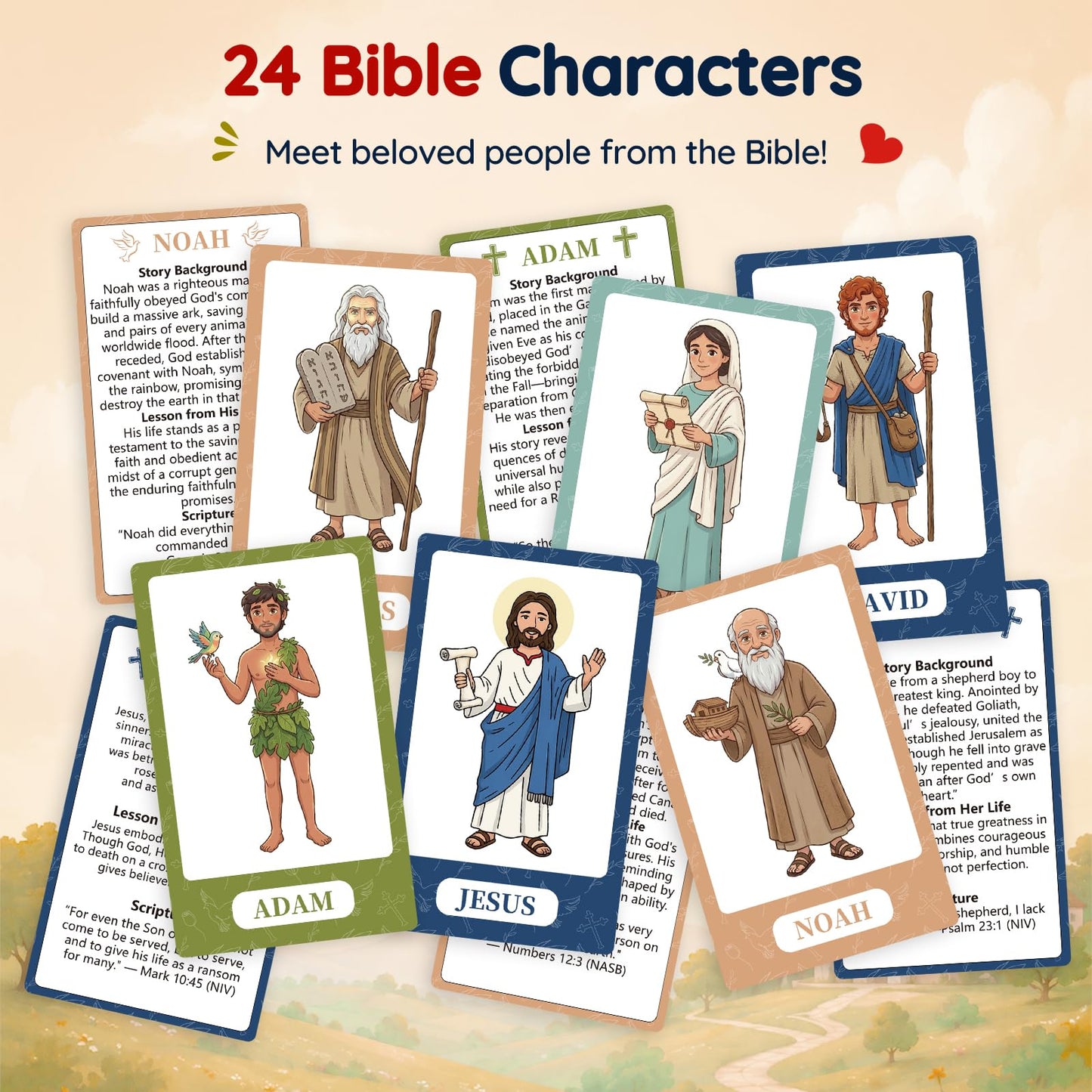 Guess Bible Who Am I Game - Fun Guess Bible Who Am I for Kids, Interactive Bible Game with 47 Classic Bible Characters Verse Cards, Sunday School