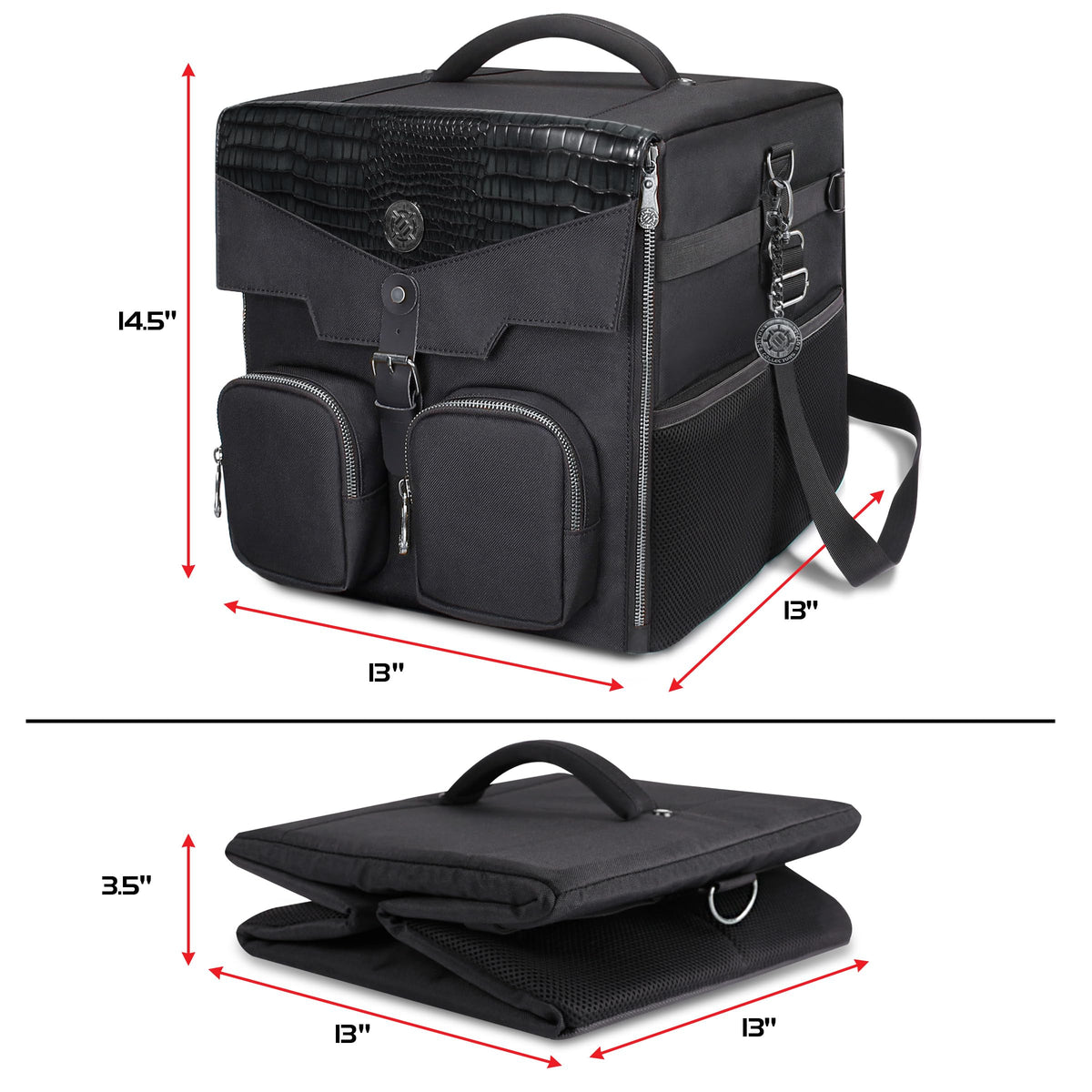 ENHANCE Board Game Shoulder Bag - Collector's Edition Board Game Storage with Shoulder Strap and Accessories Pockets for Dice, Cards, More