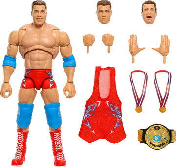 Mattel WWE Ultimate Edition Action Figure & Accessories, 6-inch Kurt Angle Collectible Set, Swappable Heads & Hands, Entrance Gear & 30 Articulation