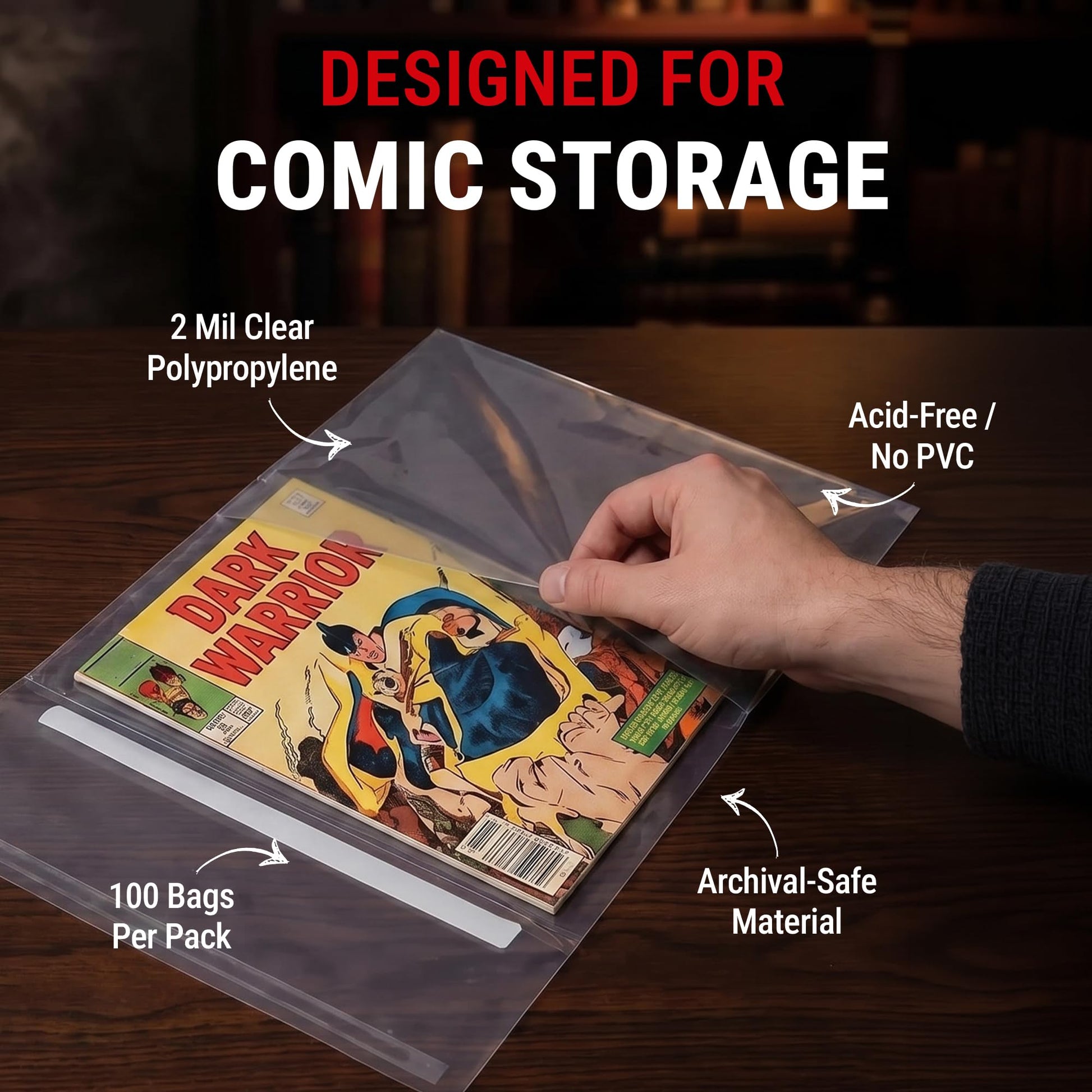 Ultra Pro Resealable Current Size Comic Bags - 2 Mil Clear Polypropylene Comic Book Sleeves - Acid-Free, No PVC & Storage Covers for Modern Comics up