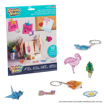 Just Play Shrinky Dinks Ruff n’ Ready Creative Pack, 10 Frosted White Sheets, Kids Arts and Crafts Activity Set, Kids Toys for Ages 6 Up