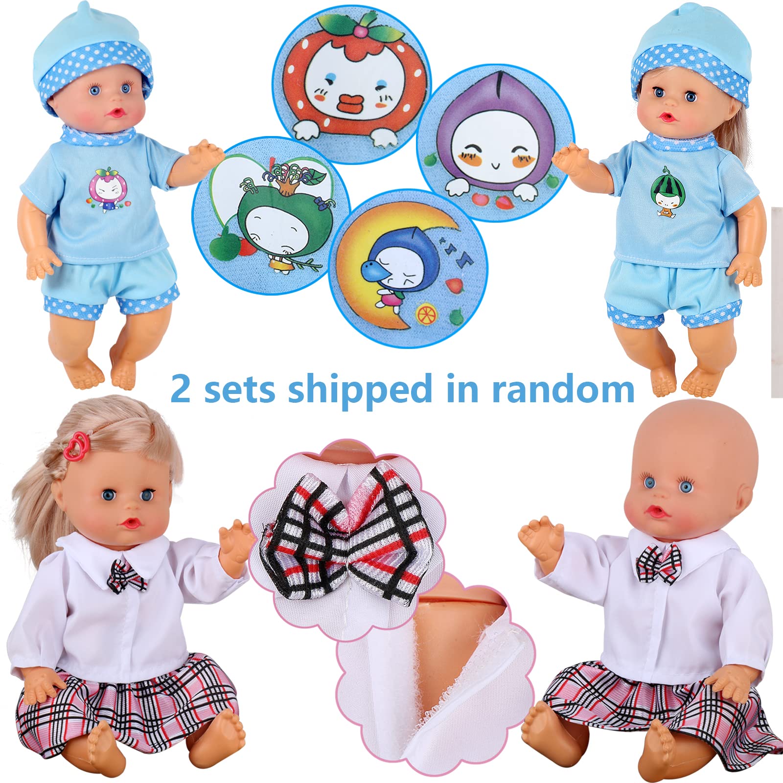9 Sets for 9-10-11 Inch Alive Baby Doll Clothes Reborn Newborn Dress Outfits Clothing Costumes with Kitchen Accessory