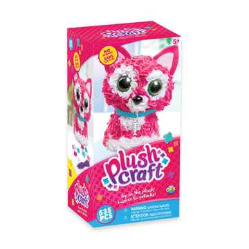 The Orb Factory PlushCraft Kitty 3D Kit, Pink/White/Blue, 5" x 4" x 10" (72889)