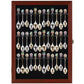 36 Souvenir Tea Spoon Display Case Rack Wall Mountable Cabinet Frame with Lockable Door Mahogany Finish