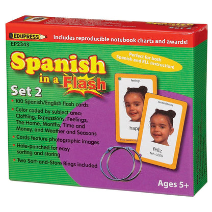 Edupress Spanish in a Flash Cards Set 2 (EP62343)