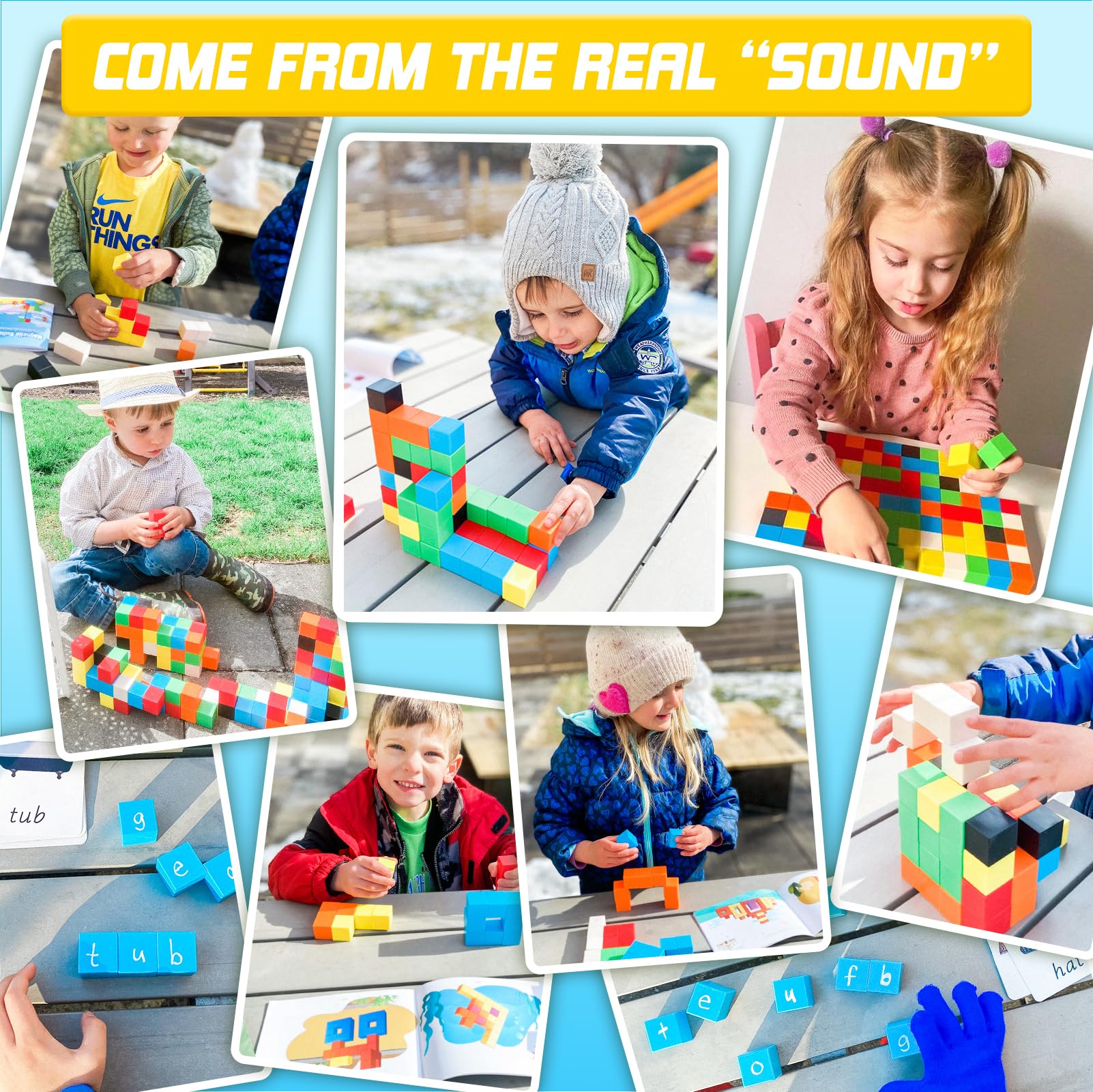 48PCS Magnetic Blocks for Toddlers Outdoor Toys, Large Magnetic Cube Toy for Sensory Montessori Education Preschool Magnet Toys for 3 4 5 6 Year Old