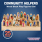 Constructive Playthings Wooden Community Helpers 25-Piece Wood Block Play Figurine Set, Freestanding Inclusive and Diverse Wood Toy Figures for Kids