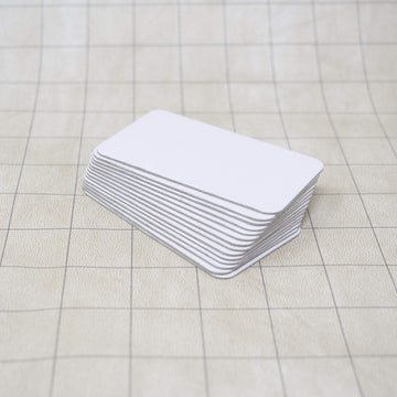 Hedral Value Pack of 14 - Blank 3.5" x 2" Uncoated Chipboard Rounded Rectangle (Business Card Size) Board Game Tiles Counters Markers Chits DIY D&D