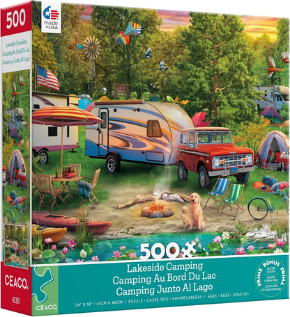 Ceaco - Lakeside Camping - 500 Piece Jigsaw Puzzle for Adults