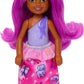 Barbie Royal Chelsea Doll with Pink Hair and Purple Bow Headband, Colorful Printed Skirt
