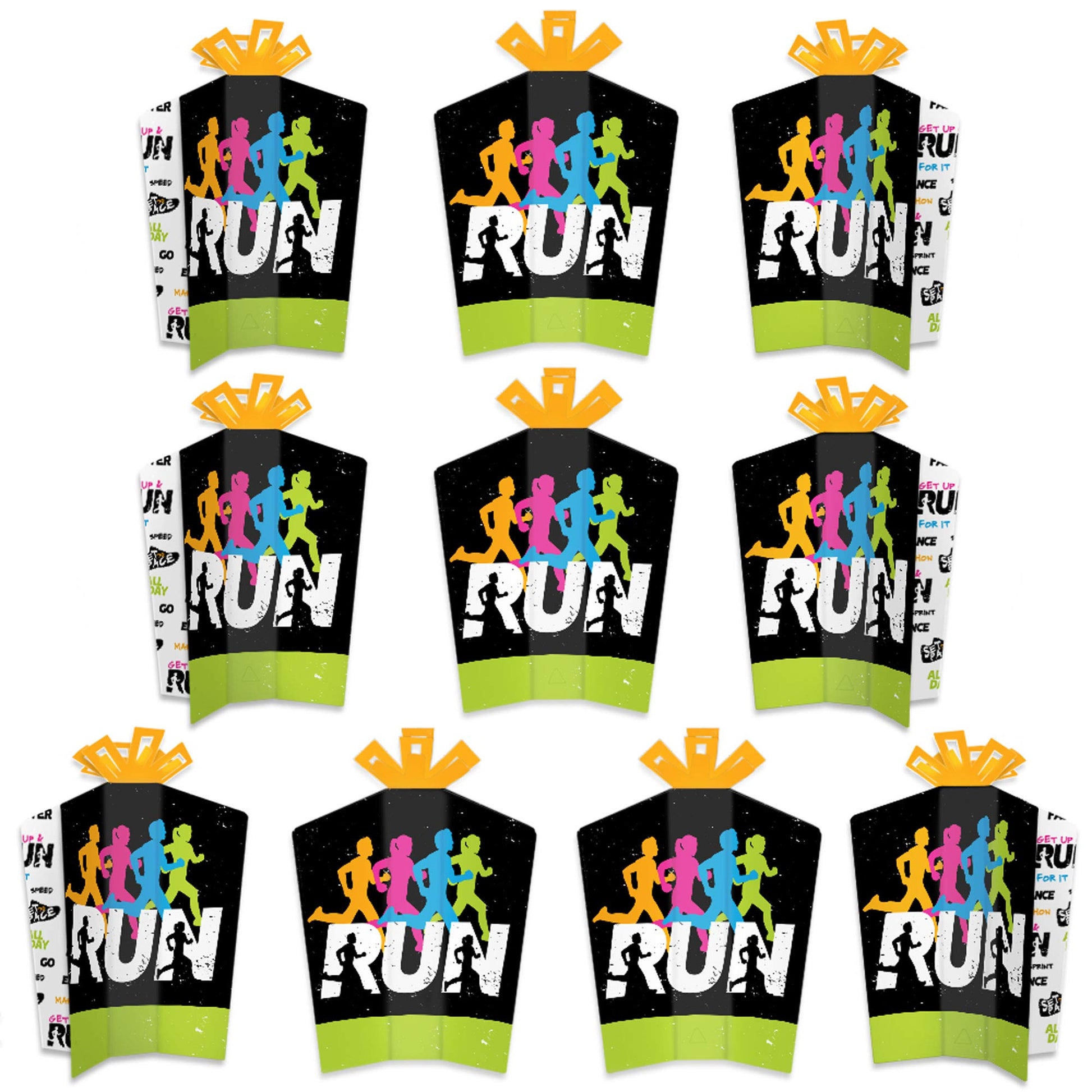 Big Dot of Happiness Set the Pace - Running - Table Decorations - Track, Cross Country or Marathon Party Fold and Flare Centerpieces - 10 Count
